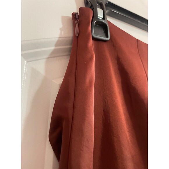Theory Women’s Twisted Satin Midi Skirt size 6 NWT Brown Elegant Old Money - Picture 8 of 10